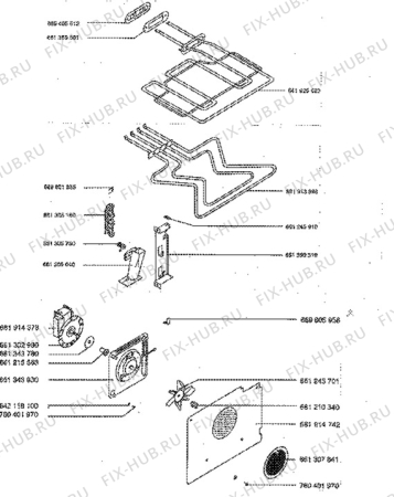 Взрыв-схема плиты (духовки) Aeg 5201B-D - Схема узла Electrical equipment